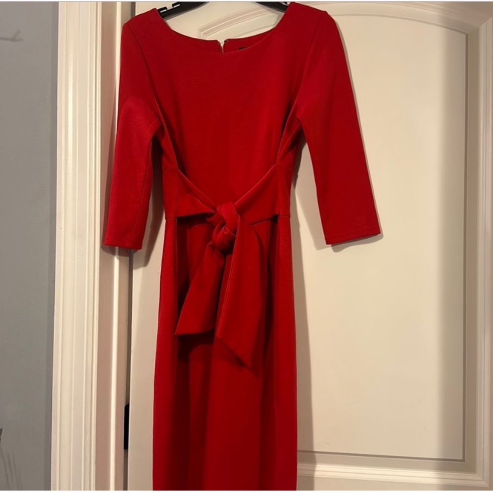 NEW YORK & CO RED DRESS SIZE SMALL WITH WAIST TIE